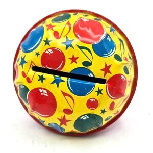KIRCHHOF‎ Life of Party Products Tin Noisemaker Rattle Toy Musical Notes Vintage